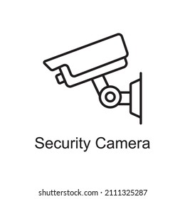 Security Camera vector Outline Icon Design illustration. Home Improvements Symbol on White background EPS 10 File