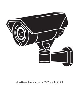 Ilustración de silueta de Vector de cámara de seguridad diseño moderno limpio mínimo