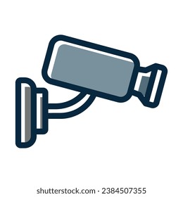 Security Camera Vector Thick Line Filled Dark Colors Icons For Personal And Commercial Use.
