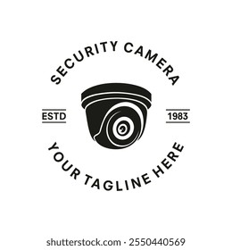 Security camera vintage template on isolated white background