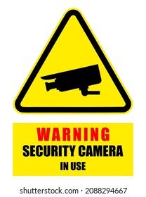 Security Camera Warning Sign Vector Sticker Stock Vector (Royalty Free ...