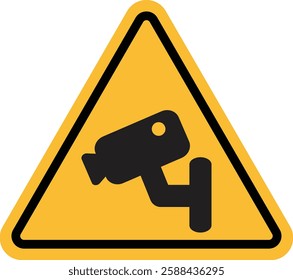 Security camera warning sign . Video surveillance icon . Vector illustration