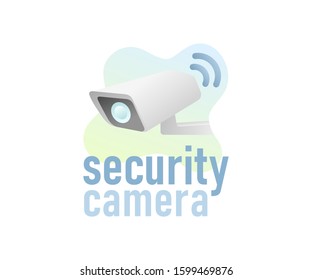 Security camera wireless and wifi transfer, illustration and logo design. CCTV security camera, surveillance system and web camera, vector design