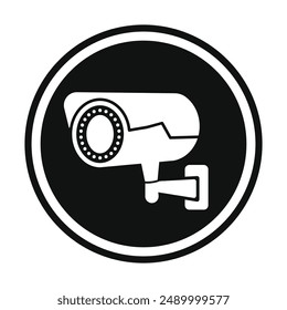 Security cameras icon collection. Security cam in the circle and square symbol. Vector illustration.