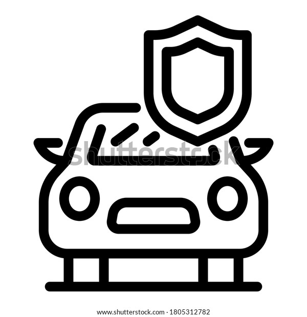 Security car icon. Outline security\
car vector icon for web design isolated on white\
background