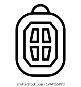 Symbol für Sicherheit im Auto. Umrissene Sicherheitskarte ohne Vektorsymbol für Webdesign einzeln auf weißem Hintergrund