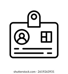 Security card Vector outline icon. Eps10 file 