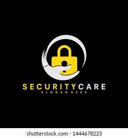 Security Care concept Lock Icon Logo Design - Vector 