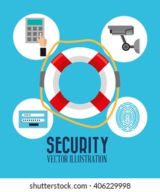 Security cartoon illustration, vector design