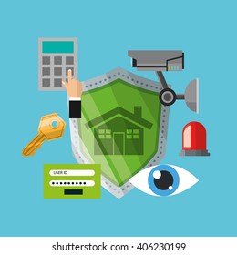 Security cartoon illustration, vector design