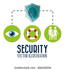 Security cartoon illustration, vector design