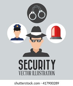 Security cartoon illustration, vector design