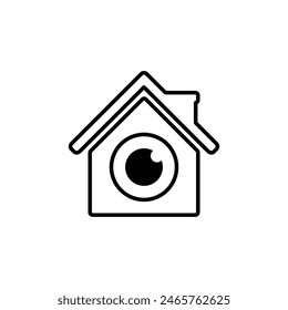 Security ccvt  house icons vector home security camera system
