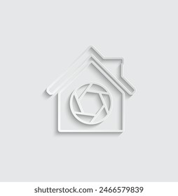 Security ccvt  house icons vector home security camera system