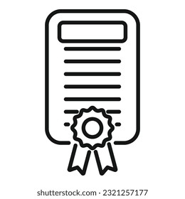 Security certificate icon outline vector. Business policy. Finance injury