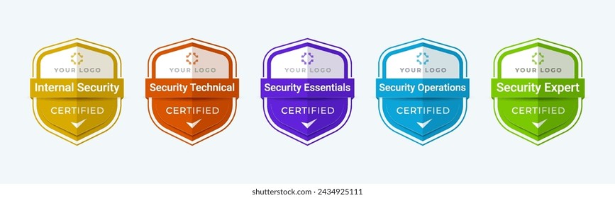 Security Certification Badge. Best Professional  IT Security Certified. Vector Illustration Guarantee Label.