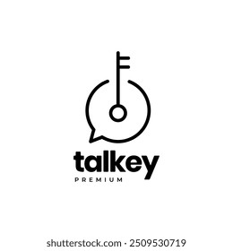 Vector de diseño de logotipo de línea de chat de seguridad