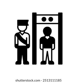 Ícone de glifo de verificação de segurança, ilustração de vetor