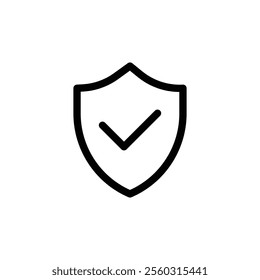 Security Check Icon or Trust Shield Icon. UI UX user interface icon outline design. Secure, Verification
