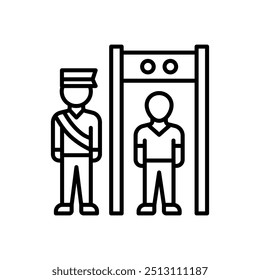 Ícone do contorno da verificação de segurança, ilustração de vetor