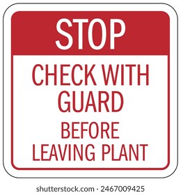 Security check point sign and labels