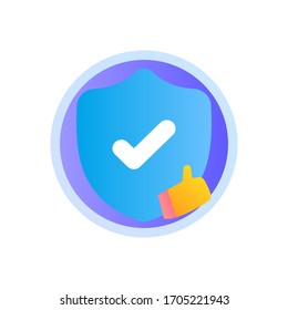 Security check vector icon with purple gradient stlye. Illustration icon. social media marketing icon