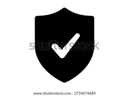 Security checkmark icon design. shield with checkmark concept vector illustration. secure protect data internet technology protection