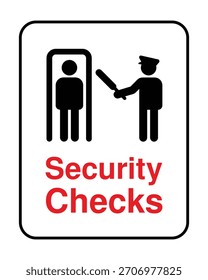Security Checks Sign – Scanner and Officer Icon