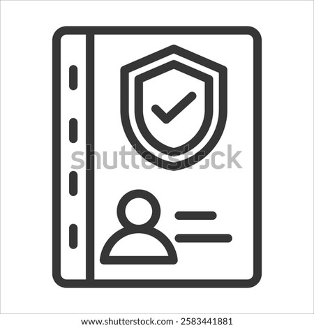 Security Clearance Outline Icon Vector Illustration