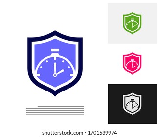 Security Clock logo design concept vector. Time management  logo template. Concept icon isolated on white background. Vector symbol.