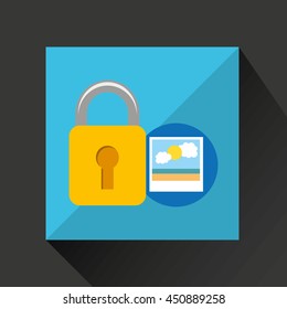 security cloud technology icon design, vector illustration