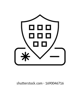 security code icon. Flat vector graphic in white background.