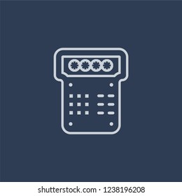 Security code icon. Trendy flat vector line Security code icon on dark blue background from smart home collection. 