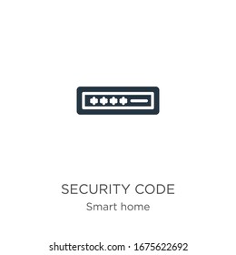 Security code icon vector. Trendy flat security code icon from smart home collection isolated on white background. Vector illustration can be used for web and mobile graphic design, logo, eps10