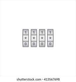  Security code Lock icon isolated on a white background. Vector combination lock.