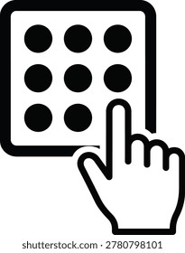 Security Code Lock Keypad Silhouette Icon Vector