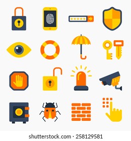 security color icons isolated on white background