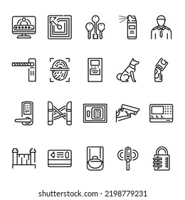 Security color line icons set. Signs for web page