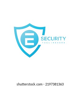 Security company logo . Abstract symbol of security. Shield logo. Shield icon.with elipse d letter logo
