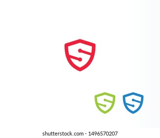 Security company logo ready to use. Abstract symbol of security. Shield logo. Shield icon. Security logo. Letter S - Vector