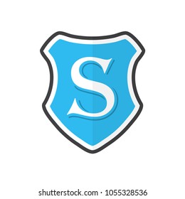Security company logo. Shield logo with S letter.
