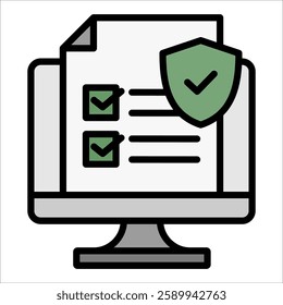 Security Compliance Icon Element For Design