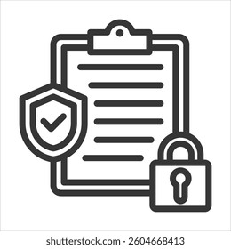 Security Compliance Outline Icon Vector Illustration