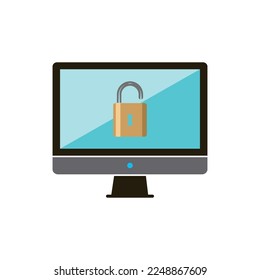 Security Computer Lock Icon Logo Design Element