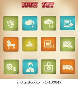 Security computer vintage icons,vector