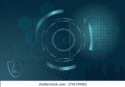 IT security concept background vector illustration