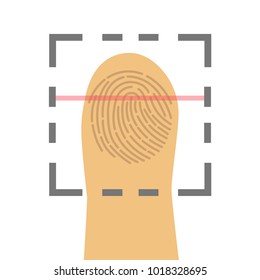 Security concept, fingerprint icon. Fingerprint scanning. The concept for mobile applications. Vector illustration.