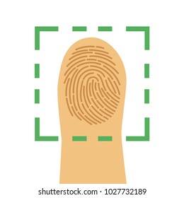 Security concept, fingerprint icon. Fingerprint scanning. The concept for mobile applications. Vector illustration.