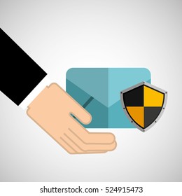 security concept hand with email vector illustration eps 10