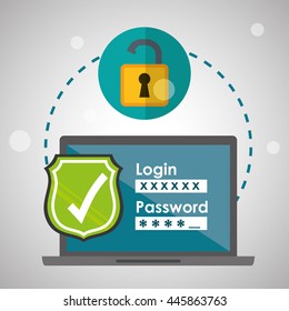 Security concept with icon design, vector illustration 10 eps graphic.